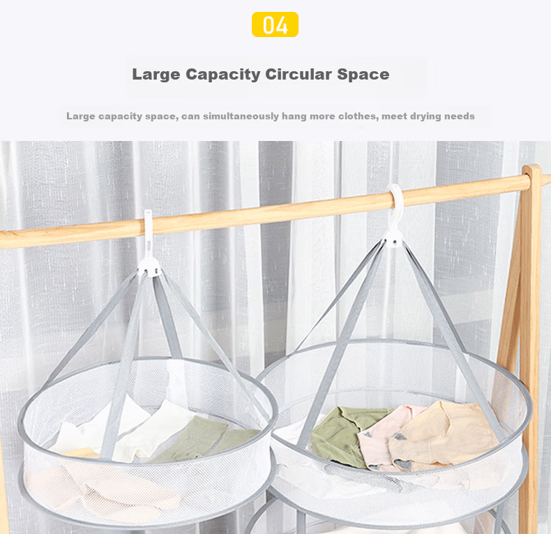 Cigeman Clothes Drying Rack, Sock Hanger, Foldable, Windproof And Non-Slip, Sweater Drying Mesh 10