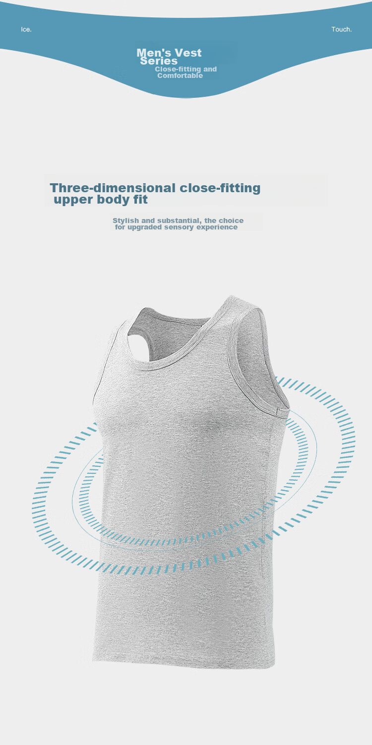 Hodo 2-Pack Pure Cotton Tank Tops for Men, Sports Sweat-Absorbing Breathable Undershirts Set Two 180/105 7