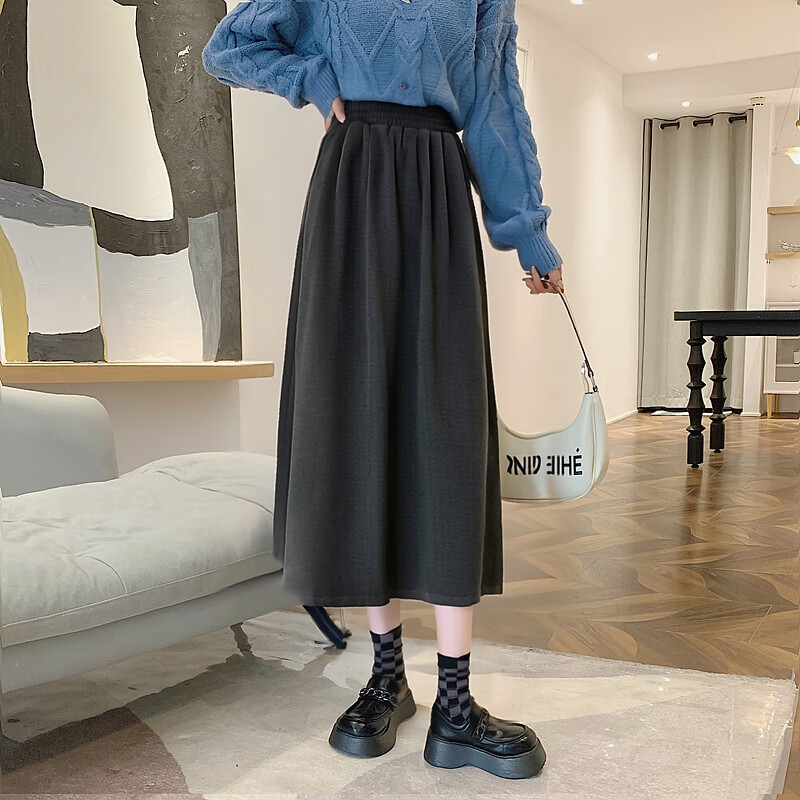 Baleno Glutinous Rice Skirt for Women, 2025 Autumn And Winter New High-Waisted Slimming Umbrella Skirt, Mid-Length A-Line Long Skirt, Lazy Style Midi Skirt 4
