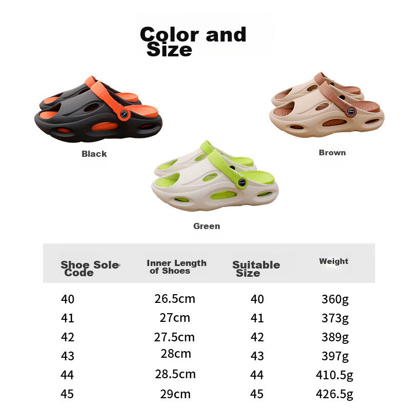 LangSha Men's Perforated Sandals, Outdoor Driving Sandals, Thick-Soled Non-Slip Slippers with Comfortable Feel for Beach Wear 35