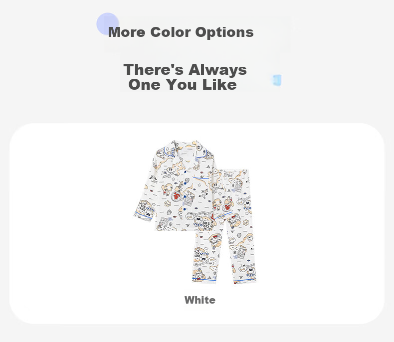 Jiusuiban Children's Pajamas for Boys, Class A Moisture-Wicking Breathable Cotton Home Wear, Big Kids Mijiang Co-Branded Long-Sleeve Long Pants Set 7