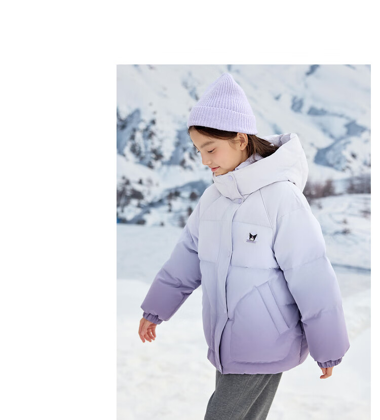 BALABALA Hello Kitty IP Girls' Winter Down Jacket Sanrio Protective Warm Fashion Coat 7