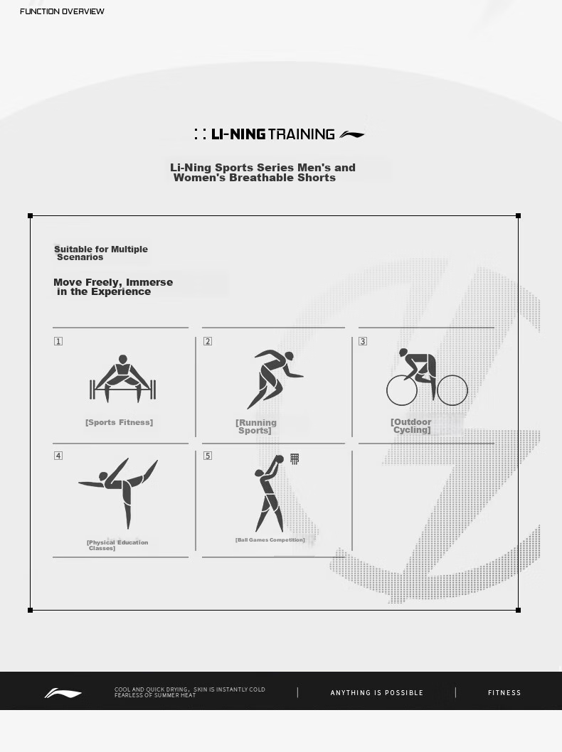 Li-Ning Badminton Shorts for Men, Spring And Summer Comfortable Breathable Sports Sweat-Absorbing Competition Training Pants, Black, Size S 2