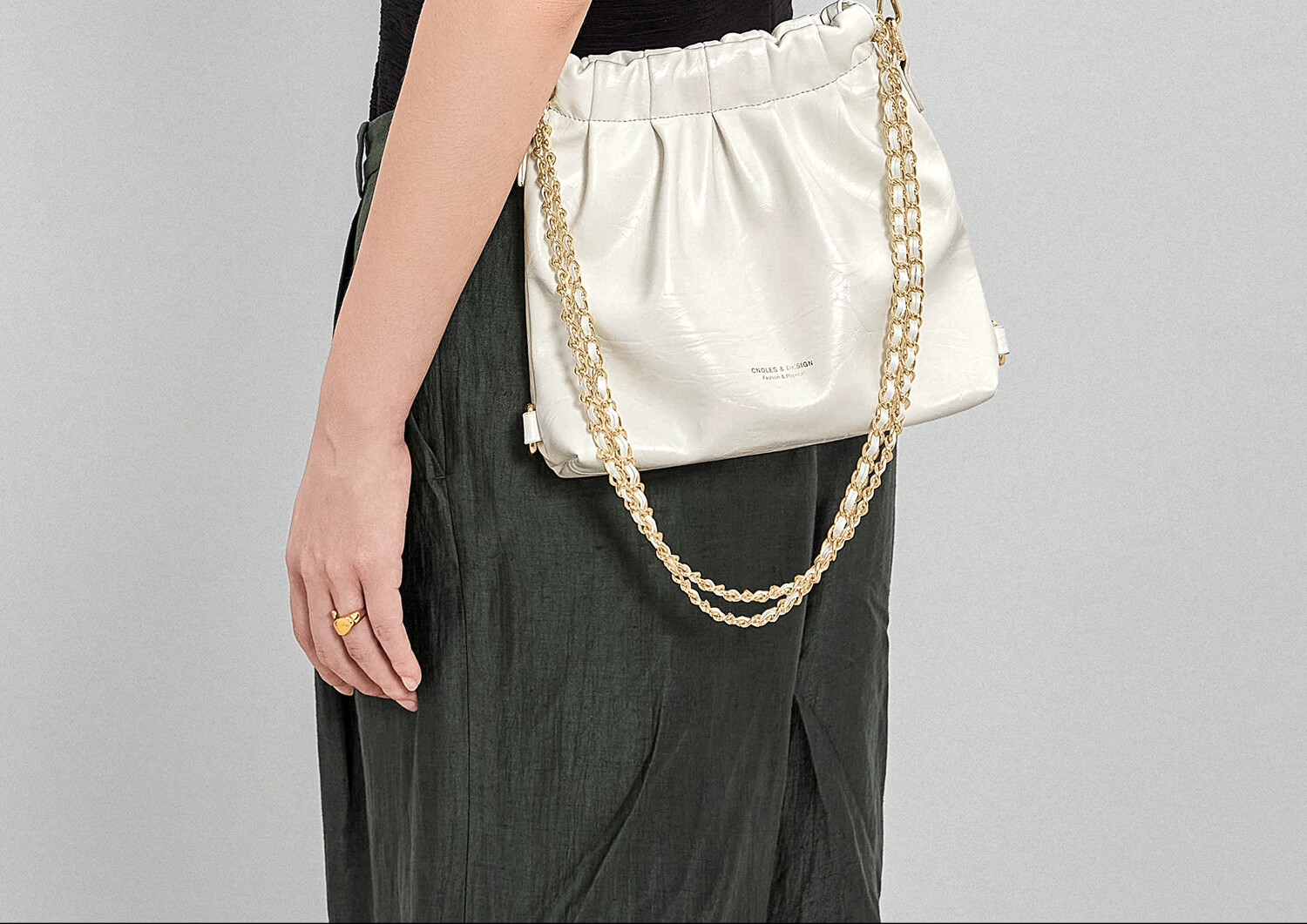 Cnoles Women's Handbag, 2026 Latest Style, Ladies' Single And Double Shoulder Crossbody Small Bag, Light Luxury High-End Brand, Hobo Bag, White 12