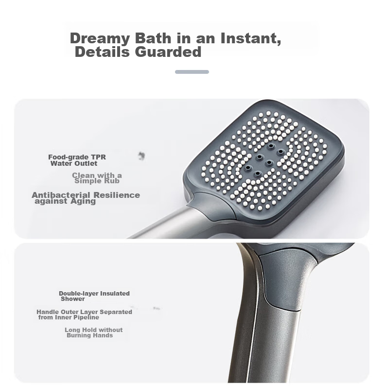 HUIDA Constant Temperature Shower Head Set with Brass Body, Home Bathroom Pressure-Increasing Shower Head Complete Set H-DW699 20