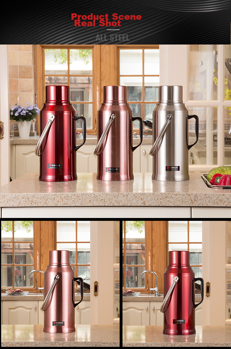 SIMELO Insulated Bottle, Large Capacity Glass Liner Thermos Flask, Warm Water Bottle for Home And Dormitory Use, Hot Water Bottle, 3.2L Natural Color 18