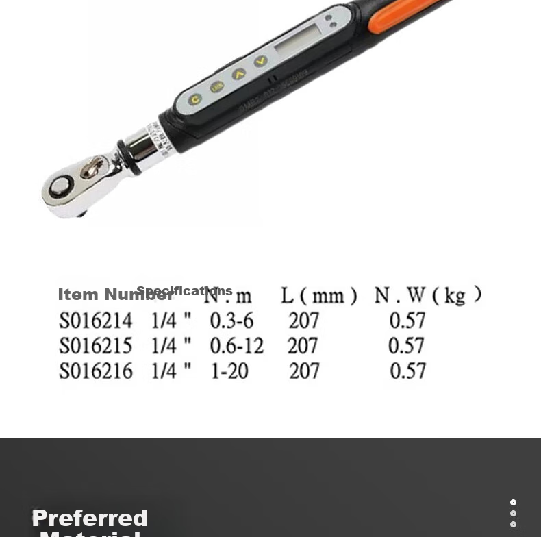 Gangdun SHEFFIELD S016214, 1/4 Series Mini Digital Torque Wrench, 0.3-6N.m 2