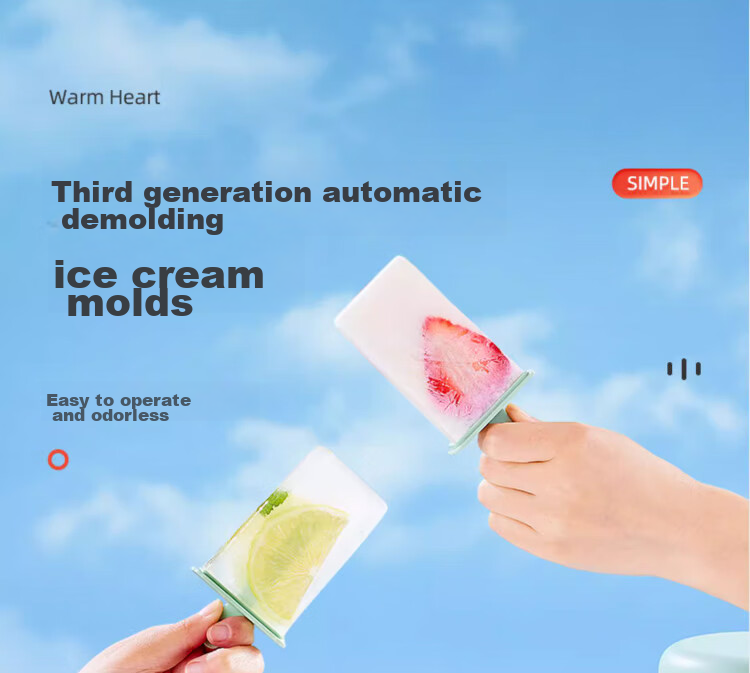 Dipple Homemade Ice Pop Molds Food-Grade Popsicle Molds DIY Household Ice Lolly Molds Automatic Demolding Six-Pack 2