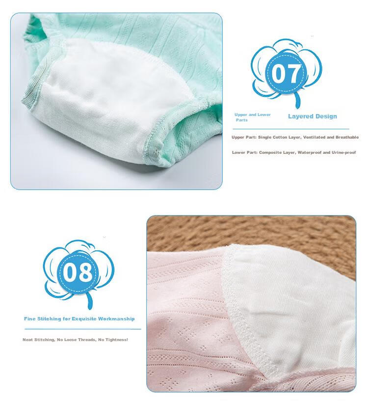Xiqinbao Baby Diaper Pants Unisex Toilet Training Pants Waterproof Pants 3-Pack, Recommended for 14-19kg, Size 110 9