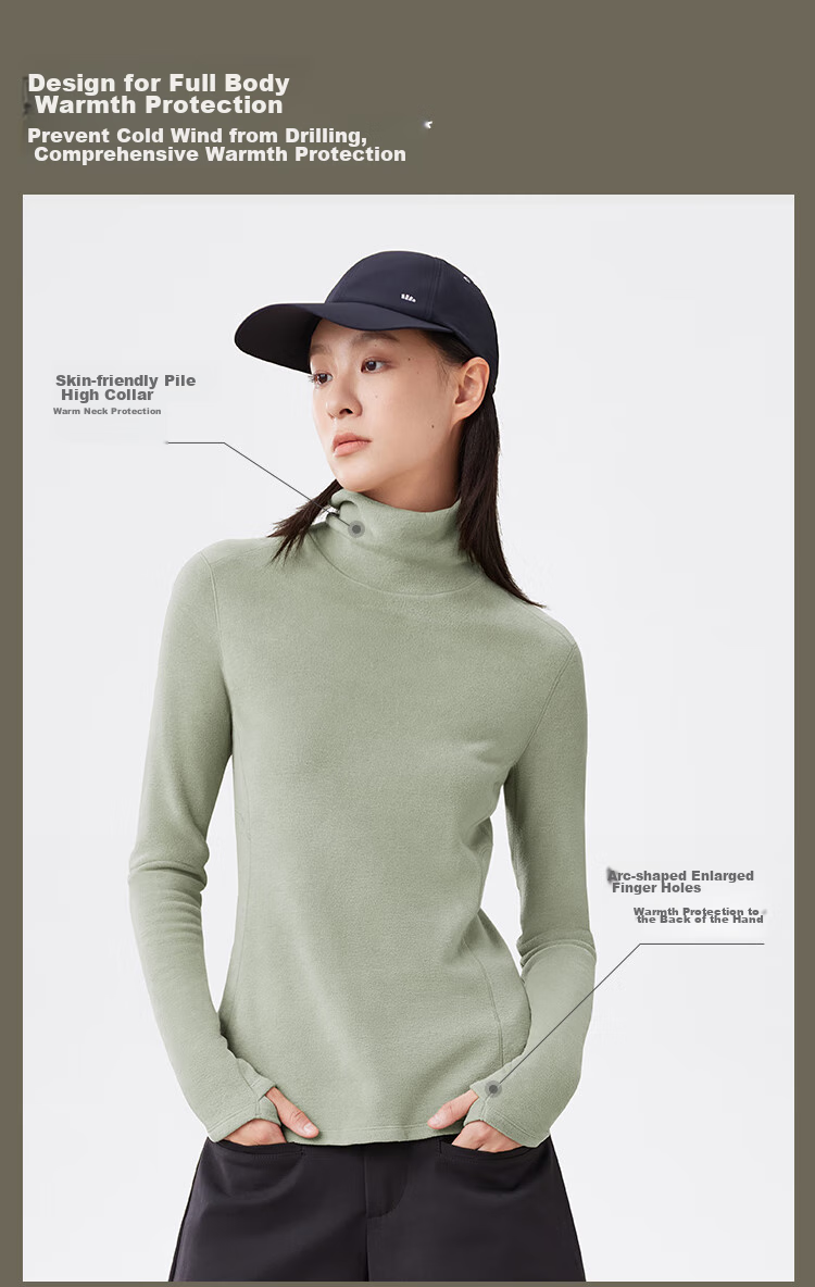 Beneunder Fleece Base Layer, Turtleneck, Autumn And Winter Warmth, Slim Fit, Elastic Inner Wear, Women's Top PM003 17