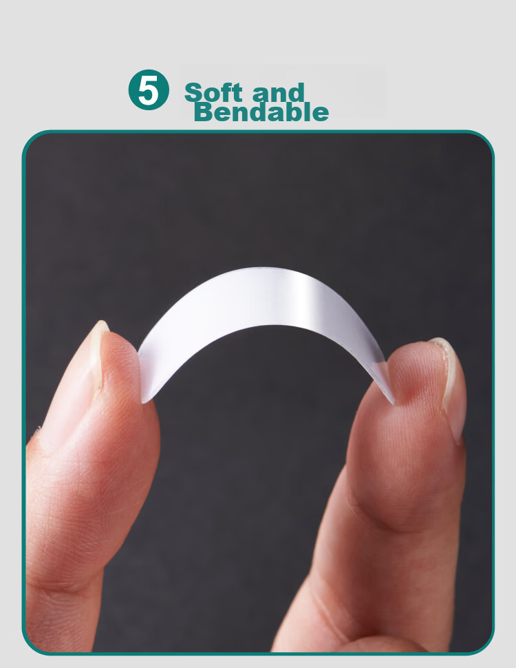 Polar Bear Nano Double-Sided Tape, Strong Adhesive, Traceless, Portable, Multifunctional, Transparent, for Home And Car Use, 40*13mm, 180 Pieces, 3 Boxes, DS-507, 3C Digital Products, All-Net Low Price 9