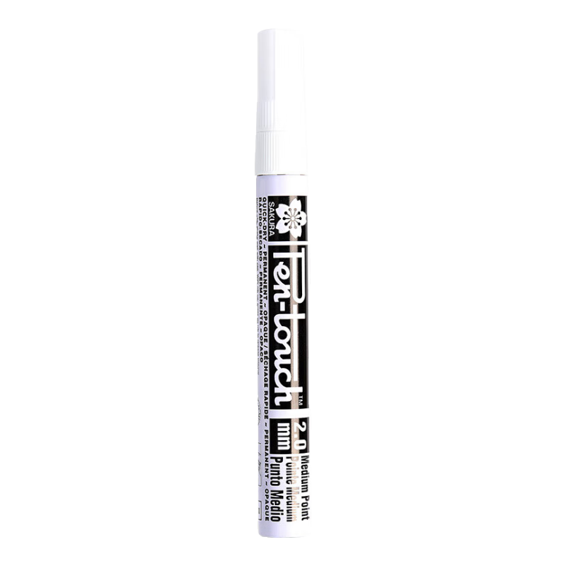 SAKURA Paint Marker, White, 2.0mm, Signature Pen, Marker Pen, Annual Meeting Sign-In Pen, Business Star Signature Pen, Waterproof, Non-Fading, Touch-Up Paint, Hand-Drawn Graffiti