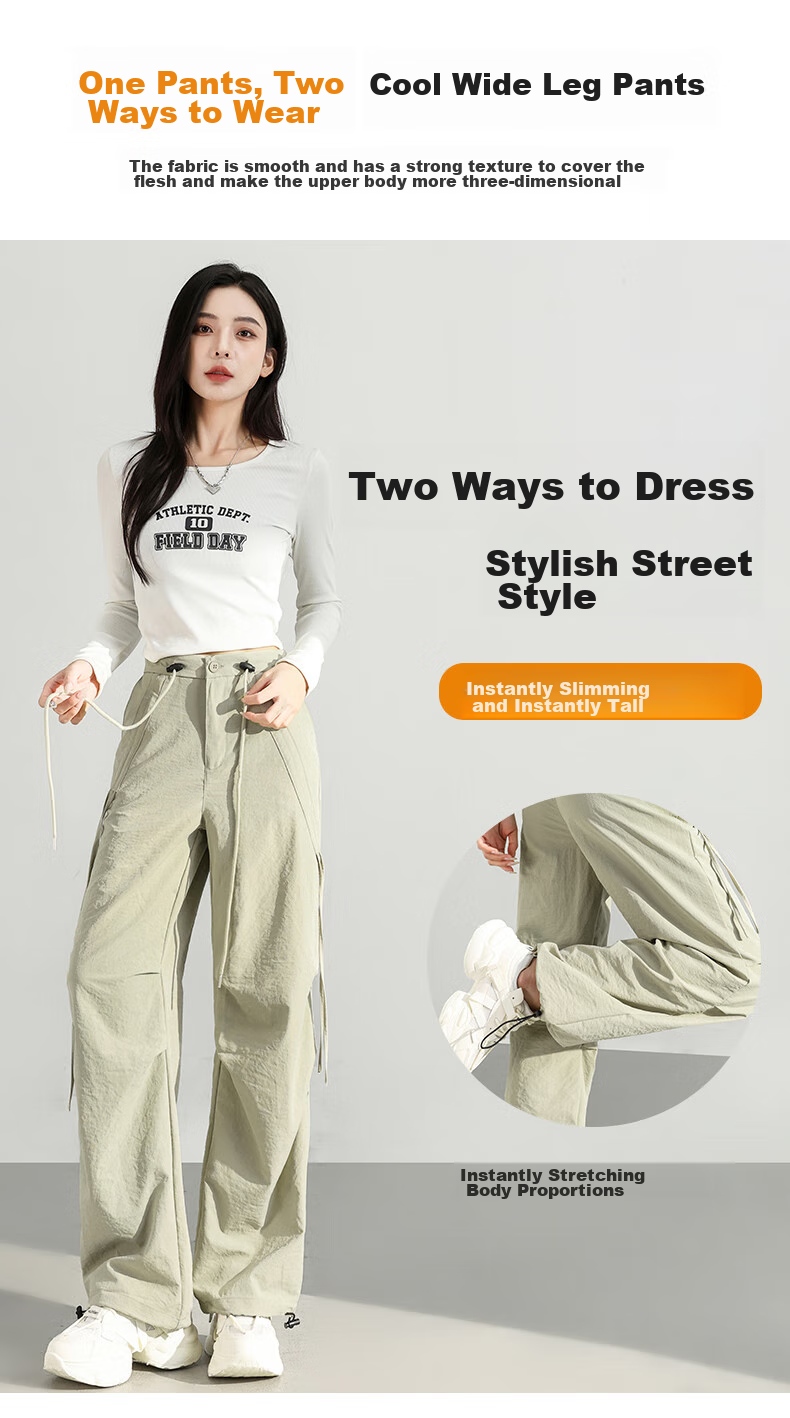 FitonTon Parachute Cargo Pants for Women, Autumn/winter 2025 Hiking Sports Pants, High-Waisted Slimming Two-Way Wide-Leg Casual Pants for Wome 3