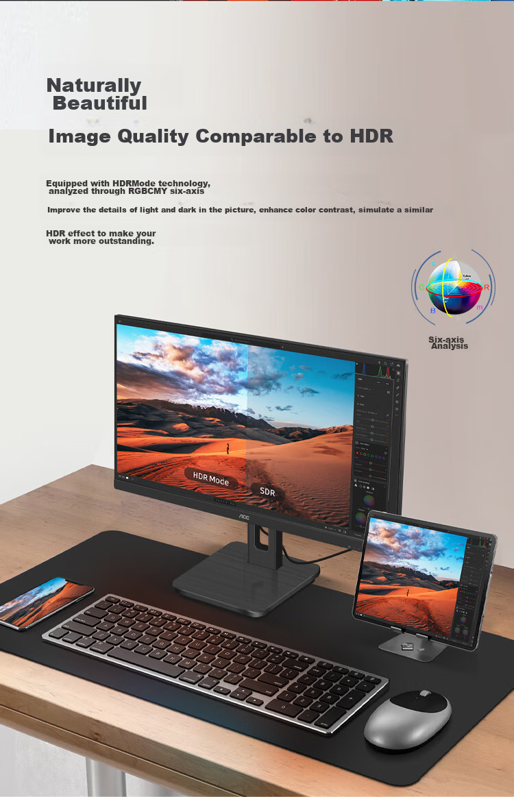 AOC Monitor, 23.8-Inch, 2K High-Definition, 100Hz IPS Low Blue Light, Type-C, Rotatable And Height-Adjustable, for Entertainment And Office Use, Computer Monitor, Q24P2C 5
