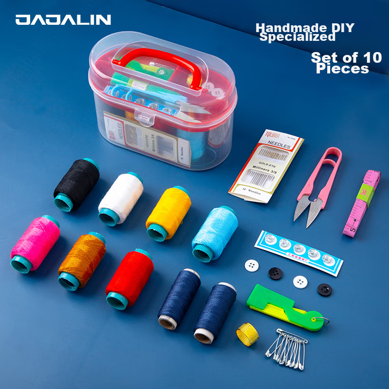 JAJALIN Home Sewing Kit with 7 Thread Spools, Travel Sewing Supplies, Mending Tools Storage Bag, Random Color