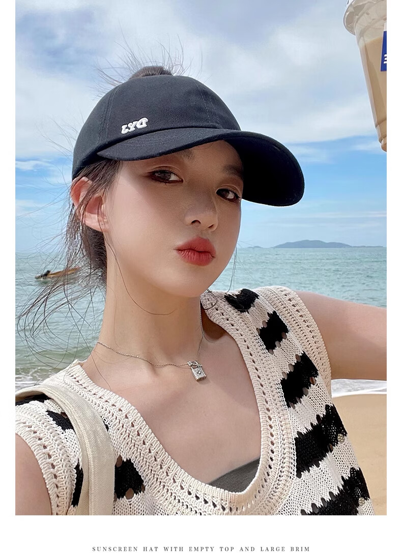 YUZHAOLIN Baseball Cap, Women's Summer Sun Hat, Visor Hat for Men, Sun Protection Hat for Women, Breathable Peaked Cap, Can Be Tied into High Ponytail 5