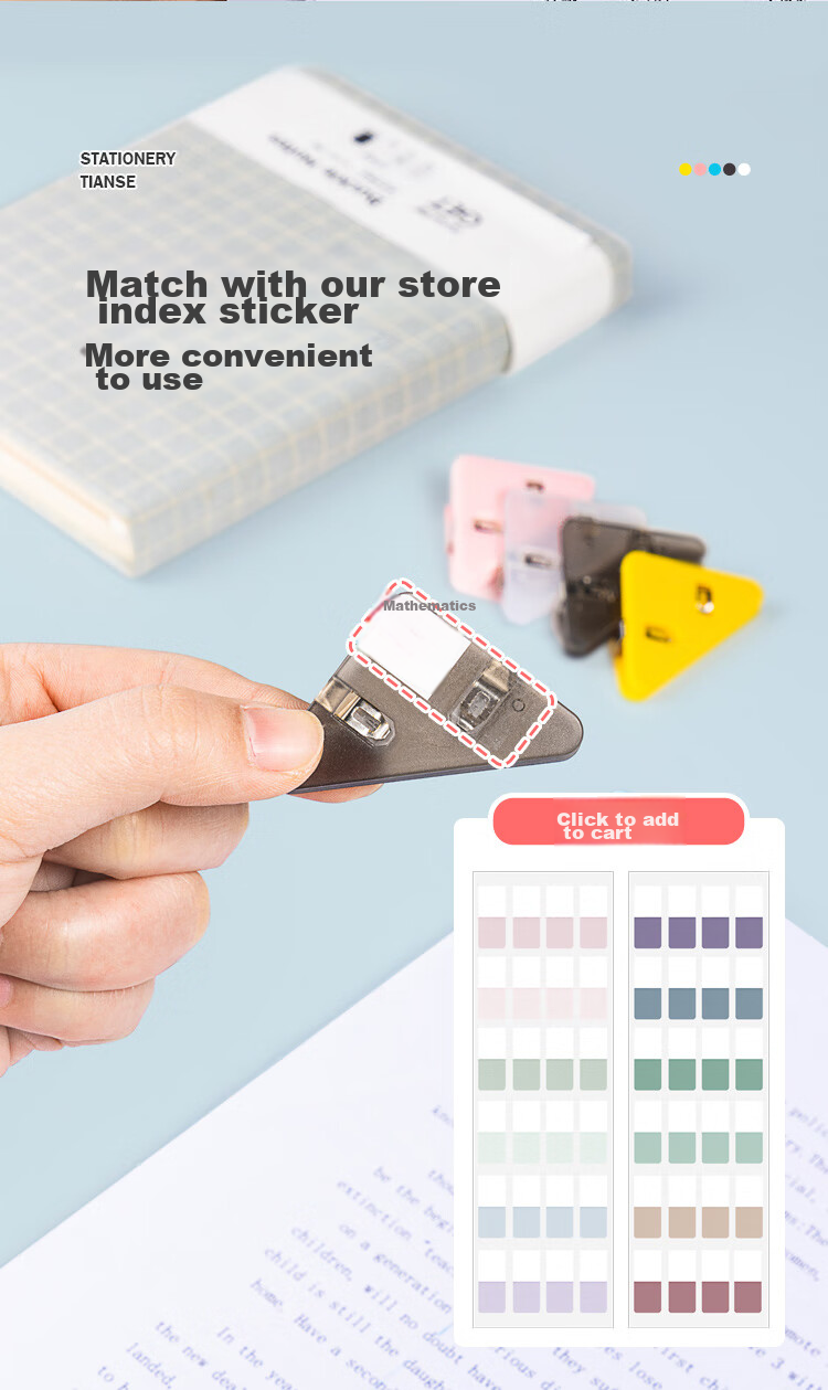 TIANSE 5 Transparent Clips, Ins Style File Folder, Acrylic Planner Clip, Long Tail Clip, Student Office Exam Paper Clip, Triangle Clip, TS-5819 (Without Sticker) 10