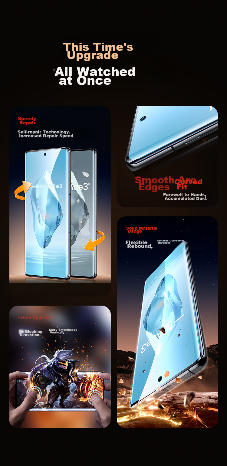 BIAZE [Ultra-Fast Repair 2 Pieces] Suitable for OnePlus Ace3/Pro Hydrogel Soft Film, Oppo Find X7 Phone Screen Protector, High-Definition Non-Tempered Full Adhesive Anti-Scratch Anti-Fingerprint JM100 4