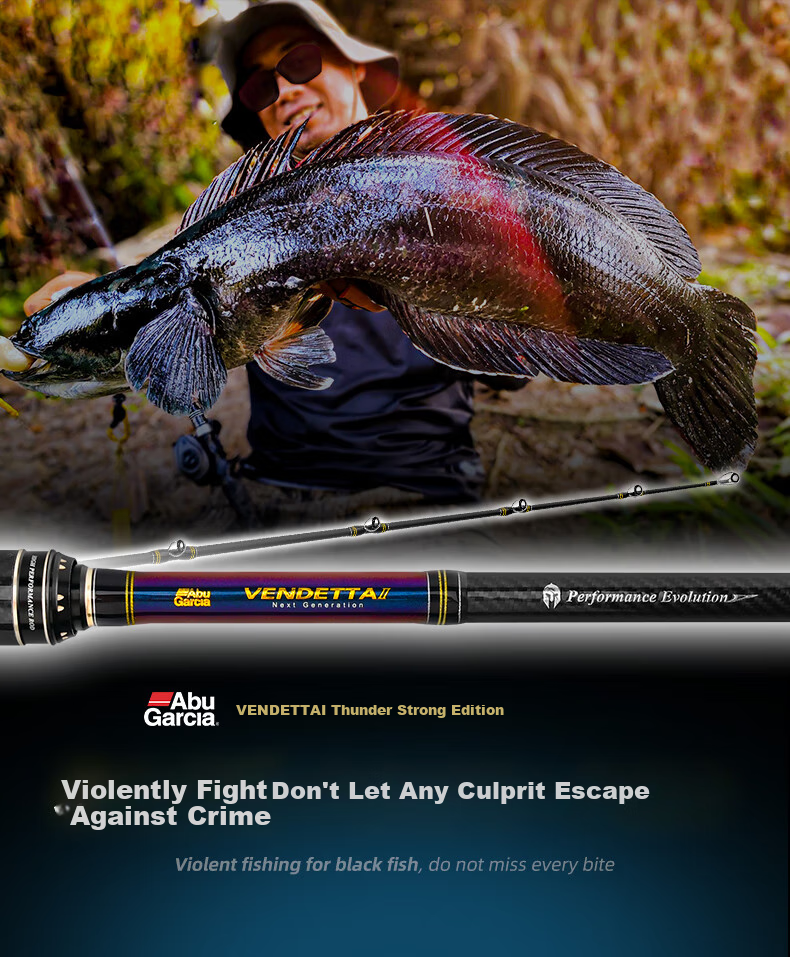 ABU GARCIA Second Generation Thunder Rod Heavy Action Black Lure Rod, 2.29 Meters [Single Rod], Gun Handle, XXH Actio 2