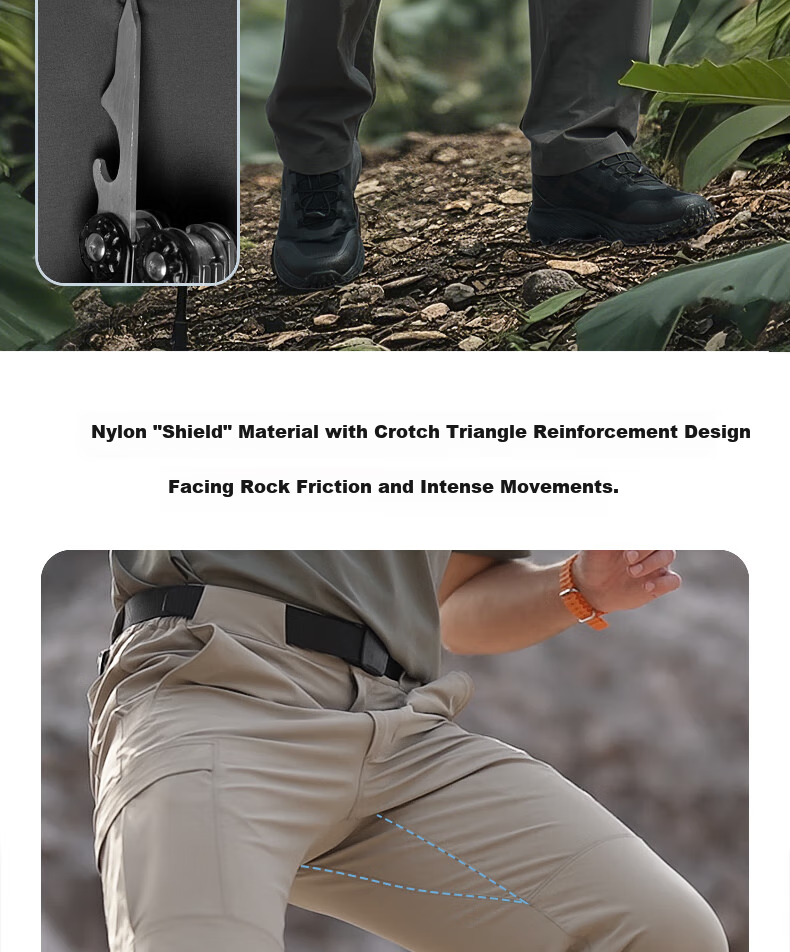 Free Soldier Yanying Spring And Summer Quick-Dry Pants, Teflon Triple Protection, Breathable Men's Sports Pants, Sun Protection UPF50+, Khaki, 38W/30L 8