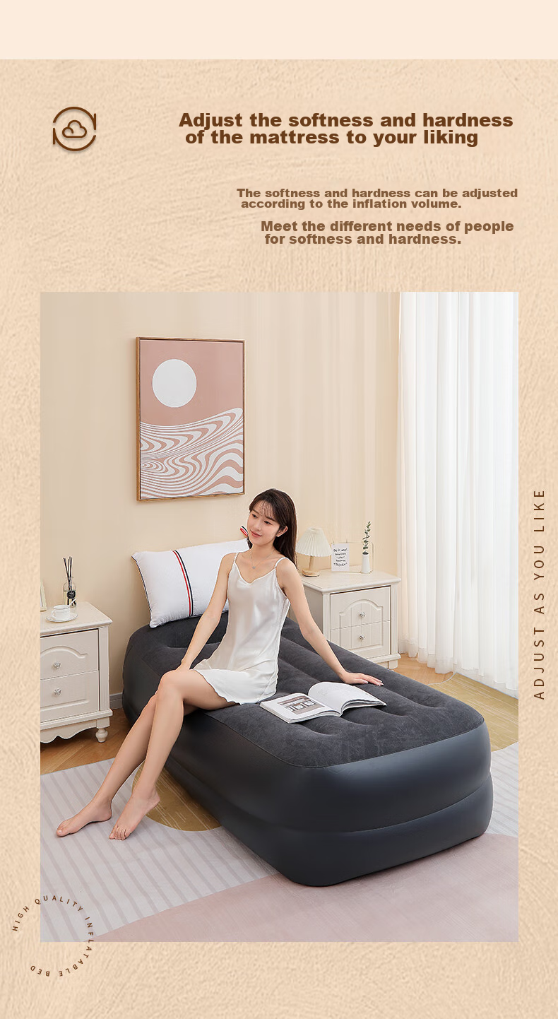 INTEX Built-In Electric Pump Inflatable Bed with Pillow, Single Automatic Air-Filling Mattress, Double-Layer Luxury Thickened And Heightened 64122 7