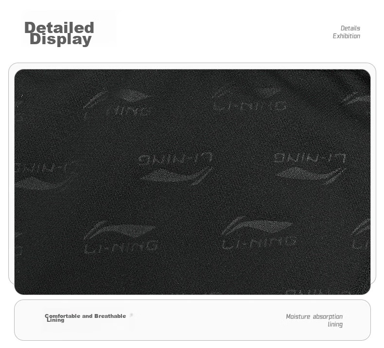 Li-Ning Swimming Trunks for Men, Printed Anti-Embarrassment Boxer Shorts, Hot Spring Swimwear, 8451 Black, XXL 16