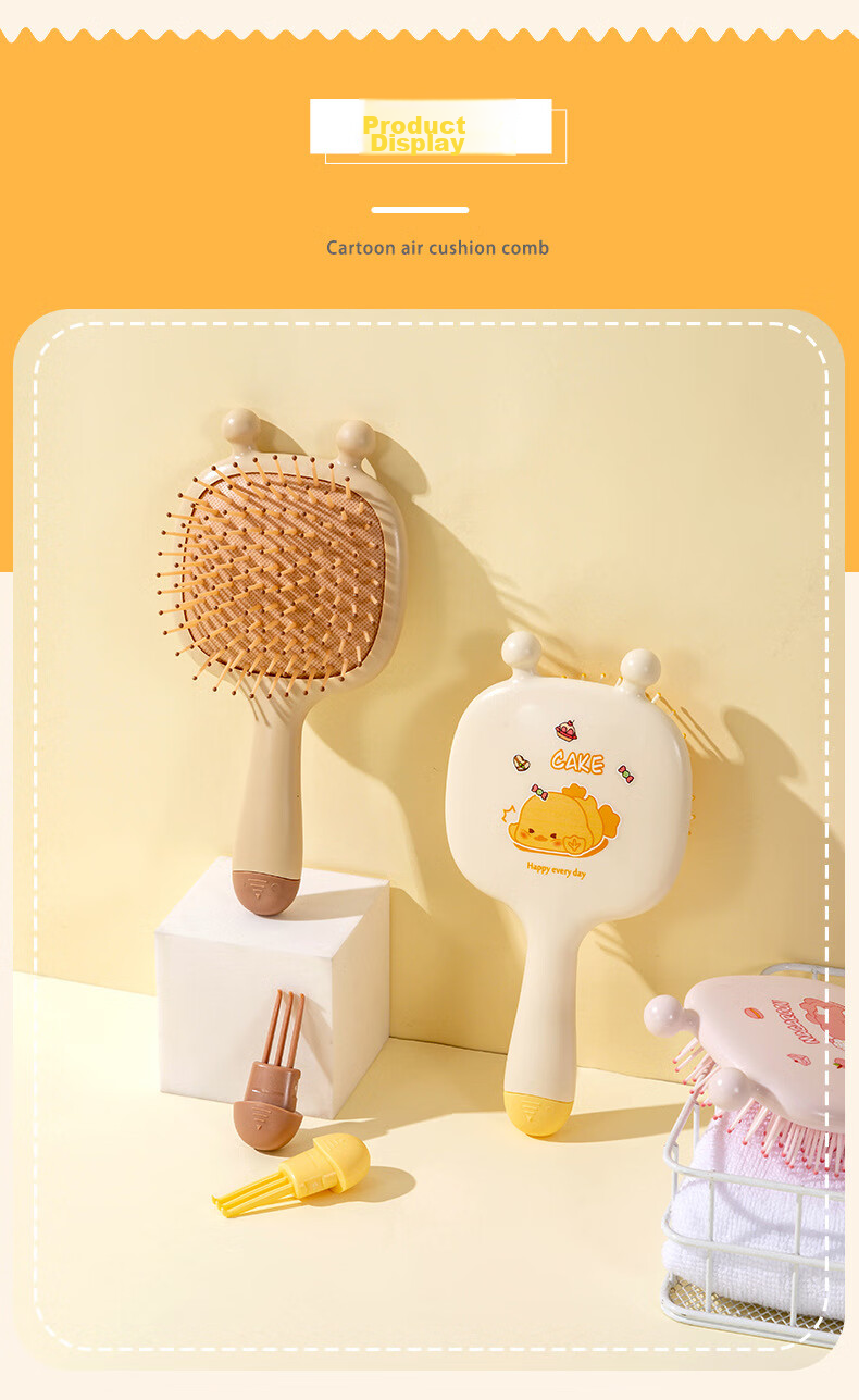 Fanyejia Scalp Massage Air Cushion Comb for Women, Long Hair Styling Comb for Curly Hair, Airbag Comb for Student Dormitory Use 9