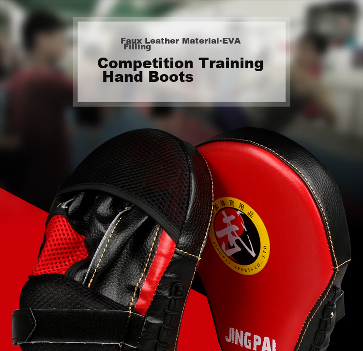 Jingpai Boxing Target, Children And Adults Training Curved Hand Target, Taekwondo Foot Target, Red, 2-Piece Set 1