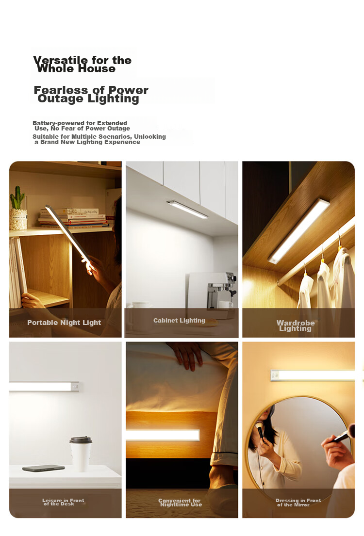 BULL Sensor Cabinet Light Wardrobe Light LED Motion-Sensing Magnetic Suction Bedroom Bedside Entryway Night Light 30CM 3000K 8