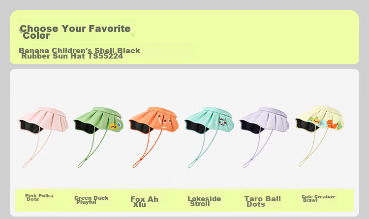 Beneunder Children's Sun Protection Hat Sunshade Cap Open Top Hat Unisex Kids Black Coated Shell Hat BM552 Assorted Gummies 50-54cm 31