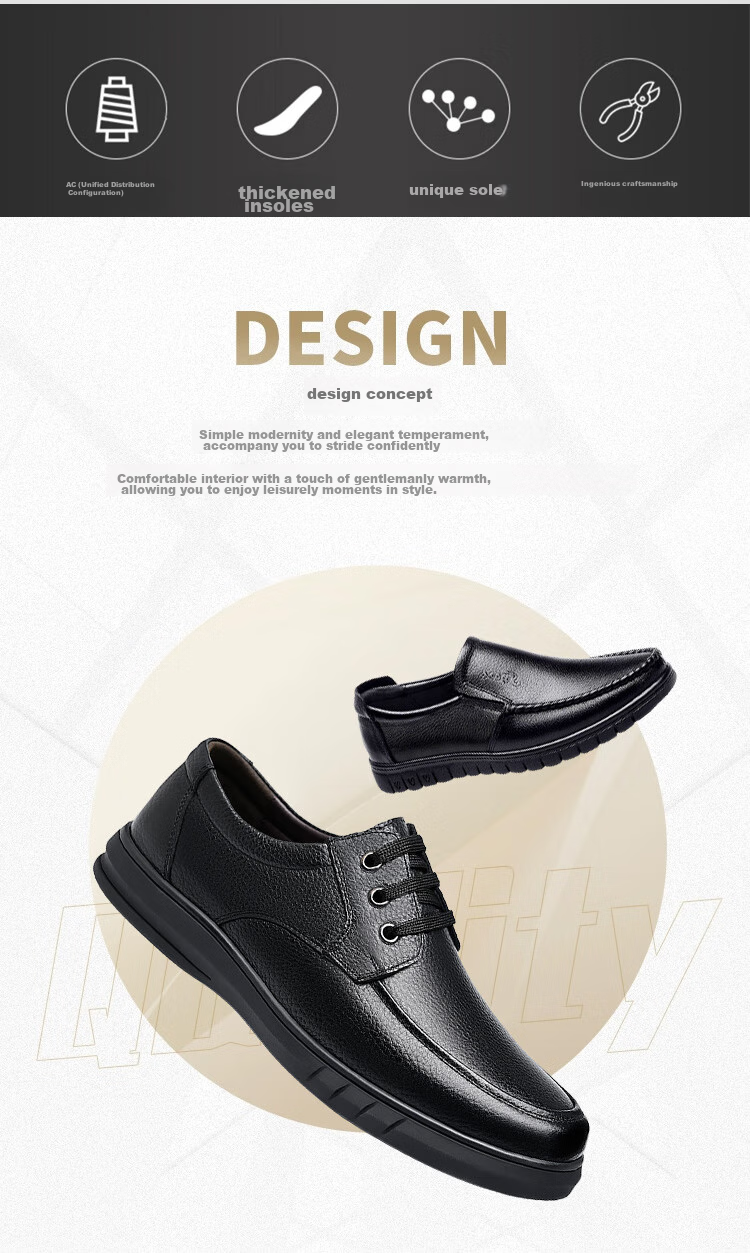 EGCHI Men's Leather Shoes, Business Casual Formal Shoes, Work Wear-Resistant New Style Shoes, Slip-On Style, Size 40, Model 8823 3