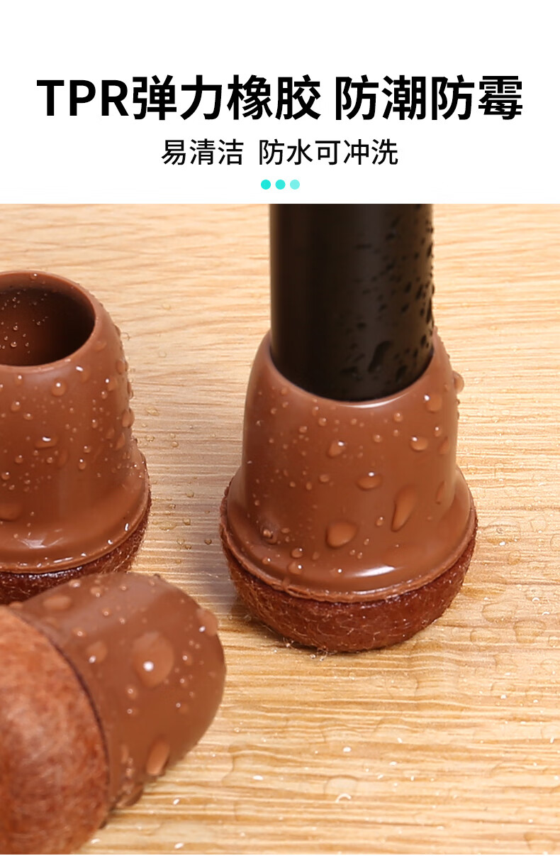 Hujia Chair Leg Protectors, Thickened Table And Chair Foot Pads, Non-Slip Leg Cushions, Dining Chair Furniture Protectors, Square Transparent, 8 Pieces 4