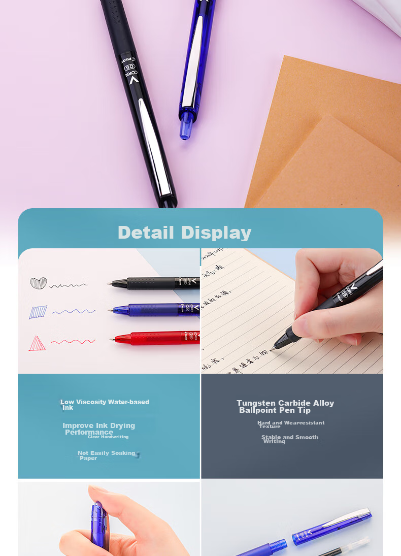 PILOT [Best-Selling Product] Weibao Retractable Black Knight Gel Pen, Large Capacity, Quick-Drying, for Students' Exams And Practice, Writing Pen, Signature Pen, Office Use, LVKN-15EF 0.5mm Black, Single Pe 3