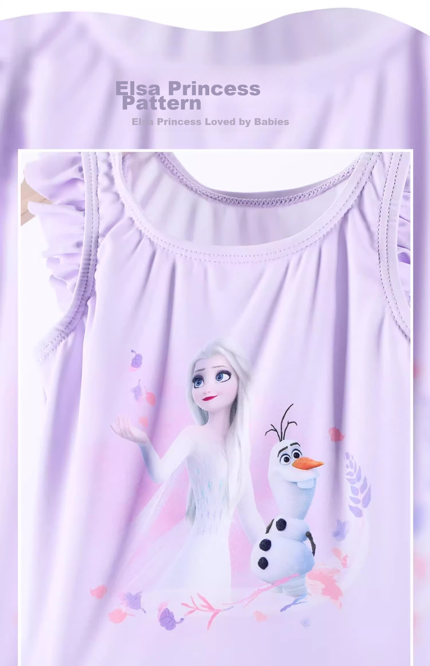 Dishini Elsa Baby Swimsuit, Cute Princess Children's Swimwear, Girls' Swimsuit, SF240142 Purple, Size 110 5