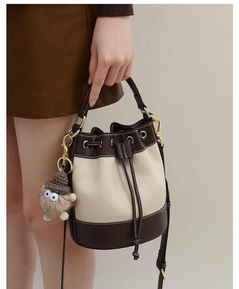 Viney Leather Handbag, Women's Crossbody Bucket Bag, Luxury Shoulder Tote Bag, Practical Birthday Mother's Day Gift for Mom 3