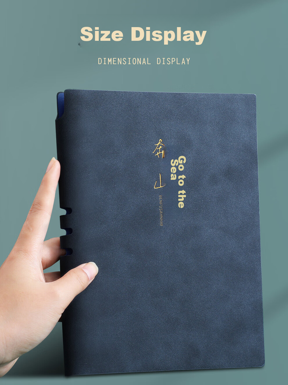 Jiaranheng Notebook Pen Holder Thickened A5 Lambskin Leather Journal Business Meeting Record Book Soft Cover College Student Planner Literary Inspirational Diary Customizable - Black 15