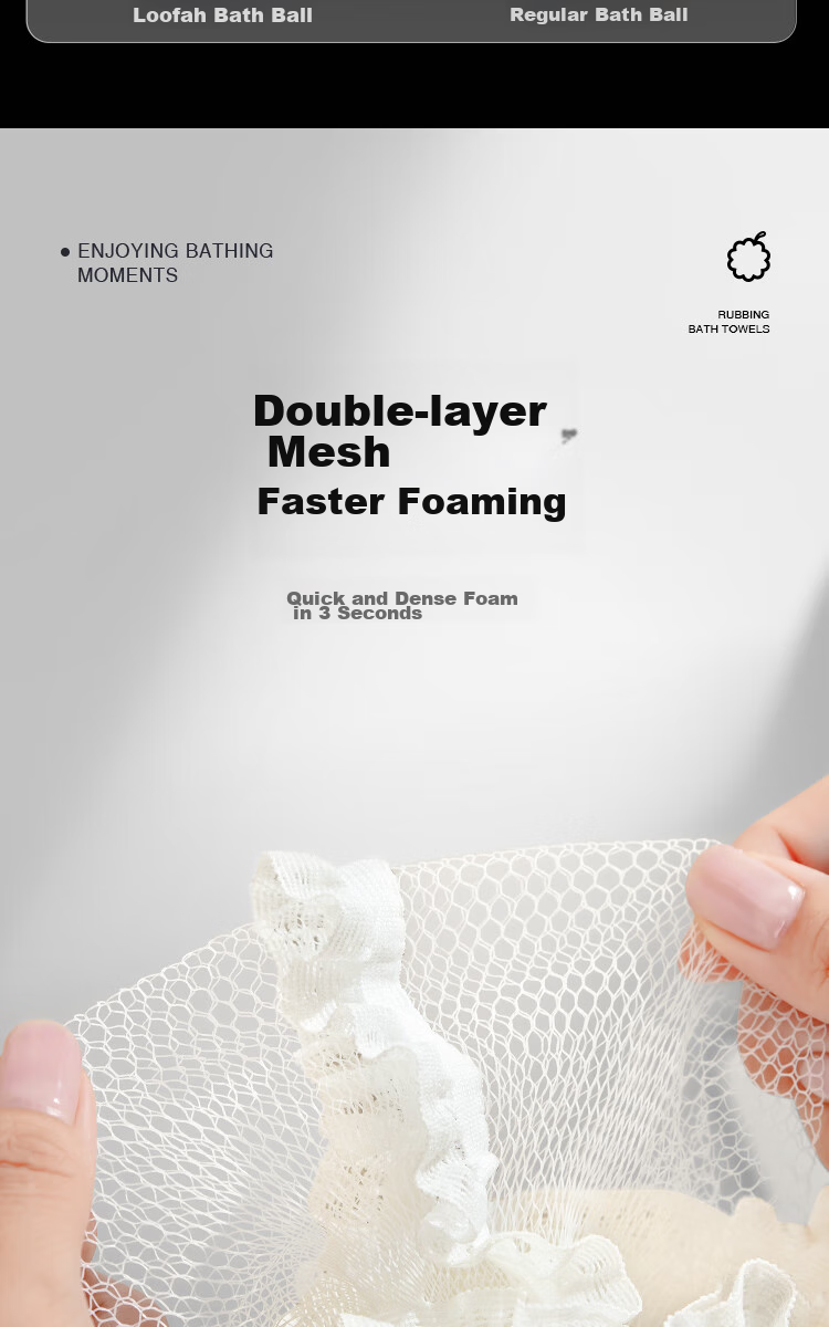 Creative Art Bath Sponge, Shower Loofah, Bathing Tool, Men's Exfoliating Washcloth, Large Bath Ball, Flexible Elastic Ball, Bath Flower, 1 Piece 6