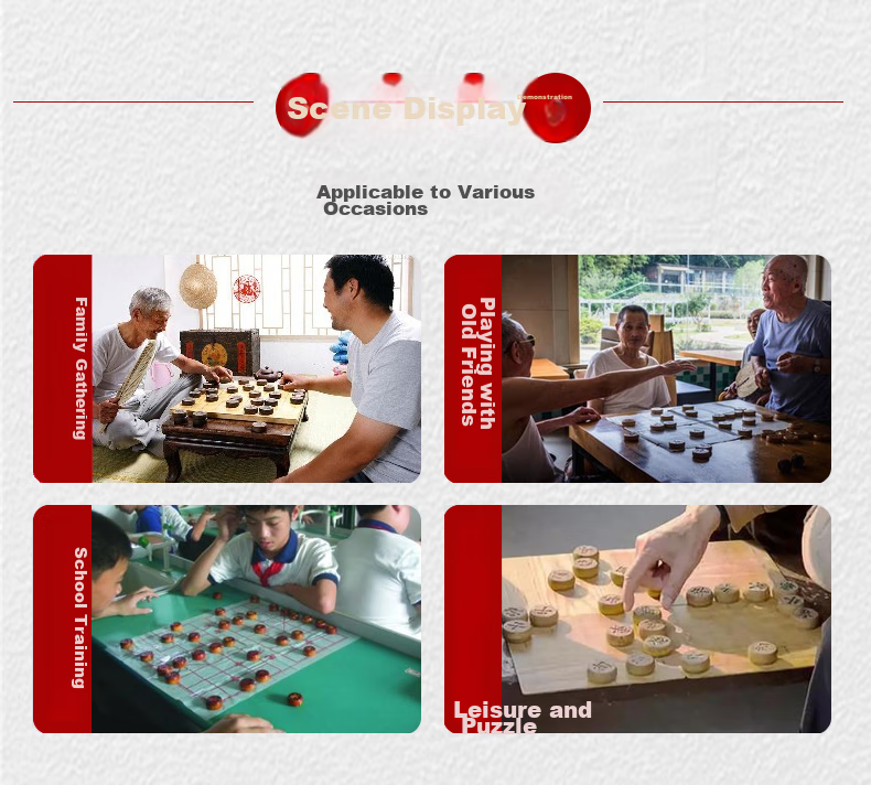 Chenggong Huyu Chinese Chess Set, Size 5.0, Large High-Quality Wooden Pieces, Plastic Board, Beginner's Chess Set, Children's Toy 9