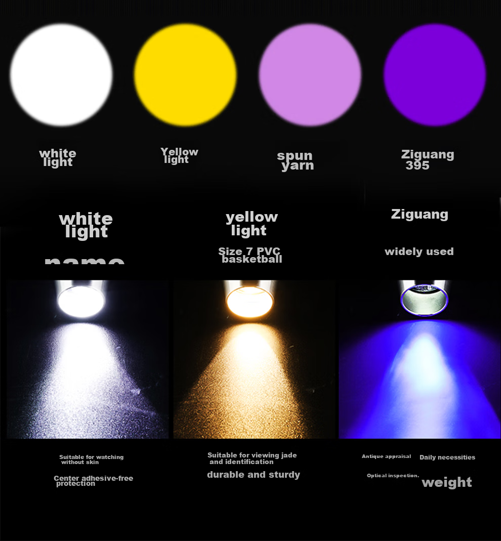 MOTIE Jade Flashlight with 365nm UV Light, High Brightness for Viewing Antiques And Jade, Professional Jewelry Appraisal Tool, Four-Light Source Lamp S62 5
