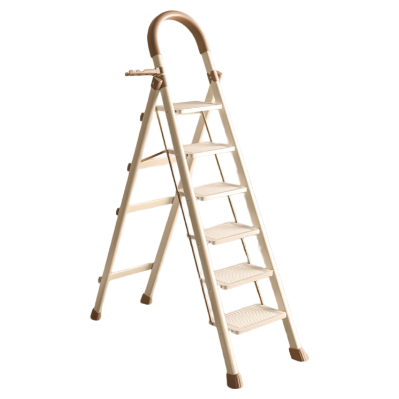 Yilinju Ladder, A-Frame Ladder, Household Ladder, Telescopic Ladder, Telescopic A-Frame Ladder, Household Ladder, Folding Ladder, Cream White, Six Steps