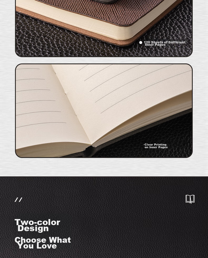 Deli B5/120 Sheets Business Notebook, Leather Cover Office Meeting Diary, Black BP128 9