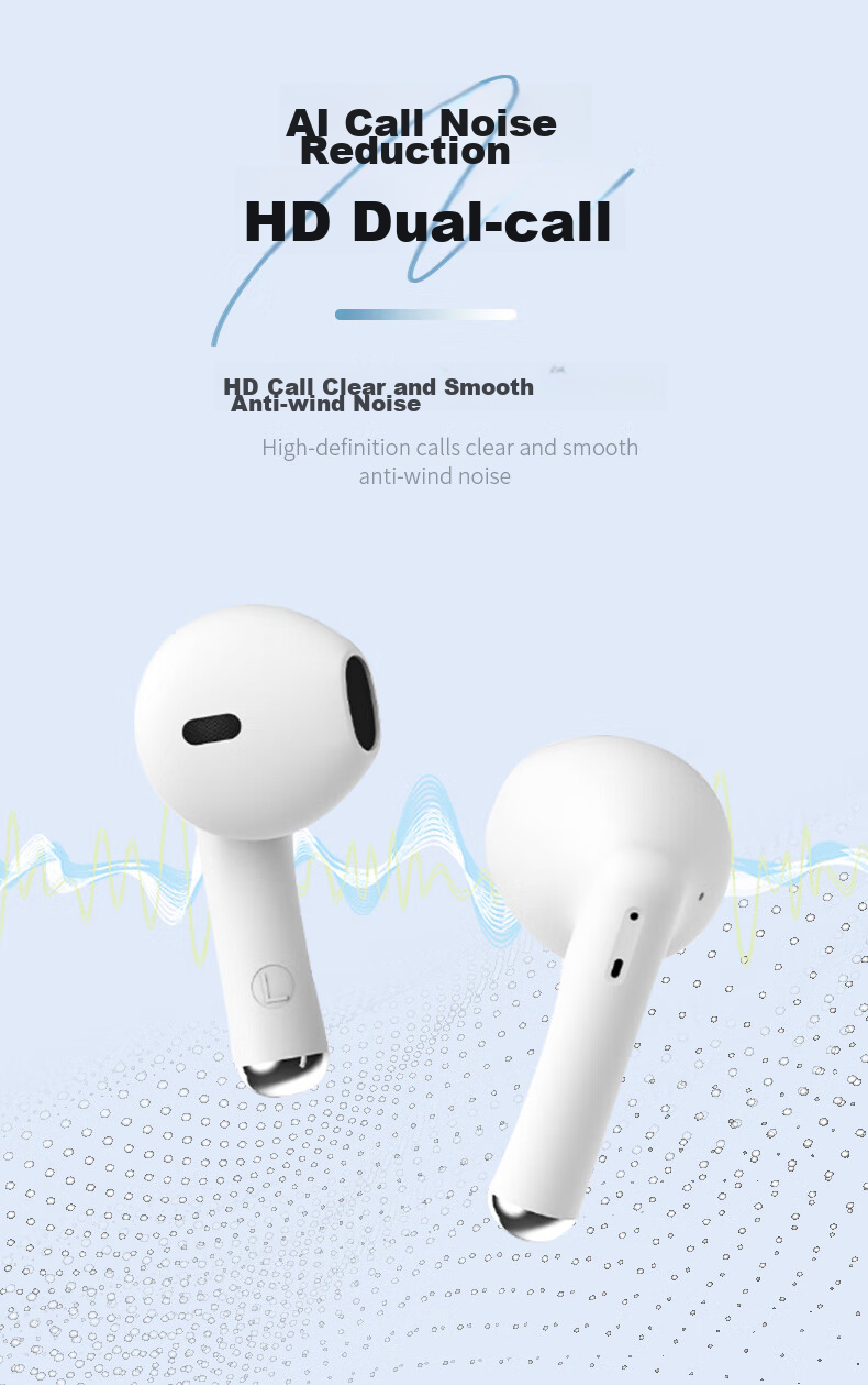 Lenovo Invests in Brand Yinengzhe Wireless Noise-Cancelling Bluetooth Earphones, In-Ear Gaming, Cycling, Music, Online Classes, Low Latency, High Sound Quality, Compatible with Android/iOS Phones, White 3