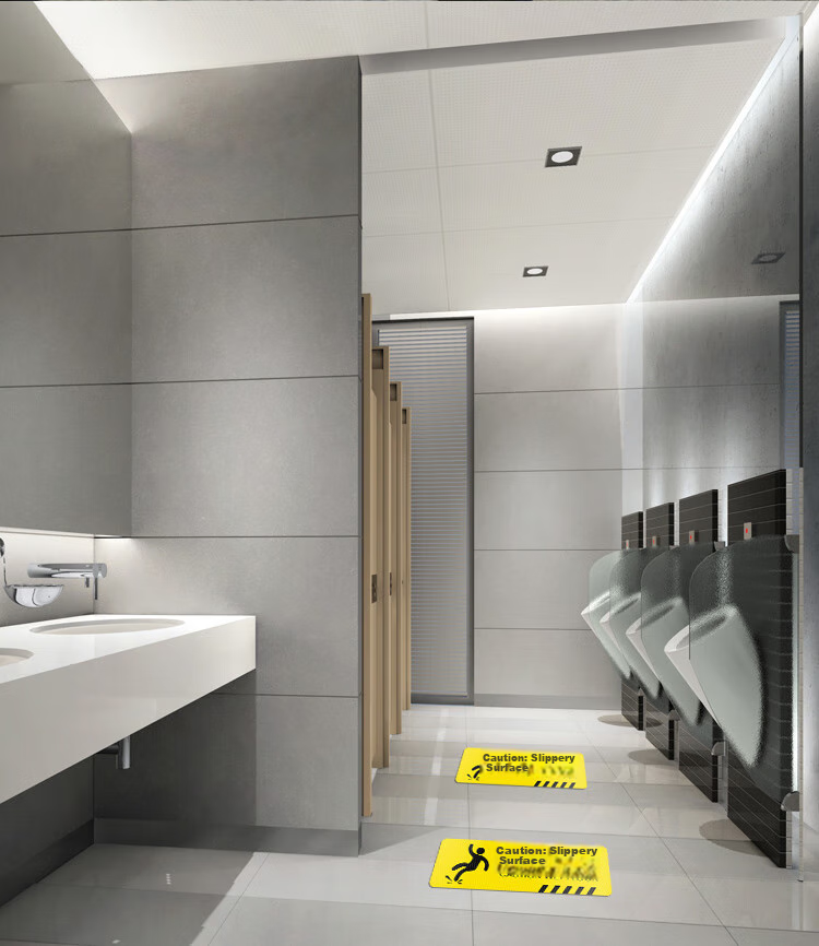 Aimohui Caution Wet Floor Safety Warning Sign Fire Escape Indicator Self-Adhesive Floor Sticker 30*10cm 5 Pieces 9