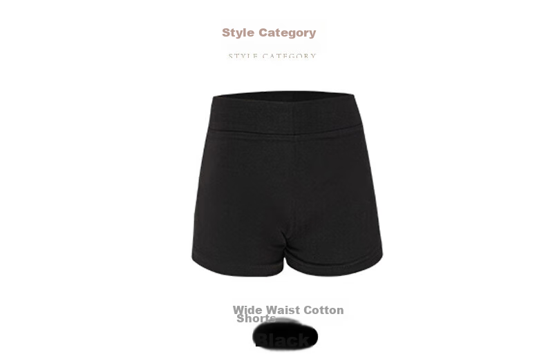 Aiwuge Children's Dance Shorts, Black Boyshorts, Ballet Leggings, Practice Shorts, Cotton, Size 120 7