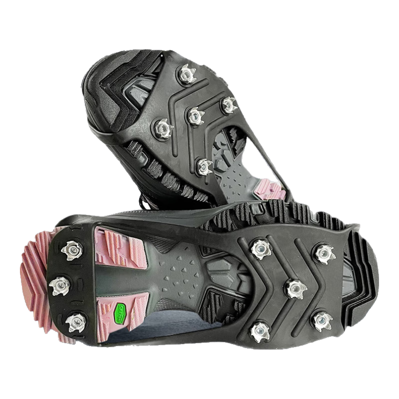 Leyoubaiyi Ice Claw Non-Slip Shoe Covers, Eight-Tooth Upgraded Large Size, Outdoor Ice Snow Winter Shoe Cleats, Snow Traction Device for Mountaineering And Elderly