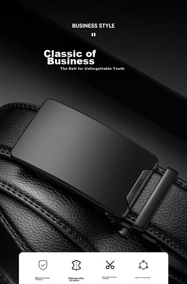 CARTELO Men's Automatic Buckle Belt, Business Casual Style Cowhide Waistband, Gift for Boyfriend, Husband Or Father 1