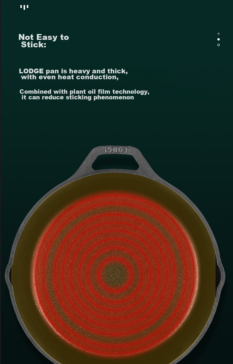 LODGE [Imported from USA] 30CM Steak Non-Stick Cast Iron Pan without Coating, Universal Frying Pan L10SK3 7
