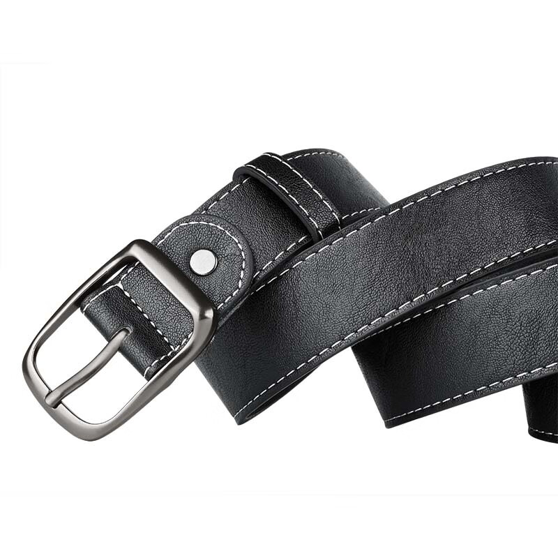 JEVI Men's Belt, Ins Student Korean Style, Youthful Denim Waistband, Trendy Versatile Pin Buckle, Fashionable Trouser Belt, Men's Leather Belt 11