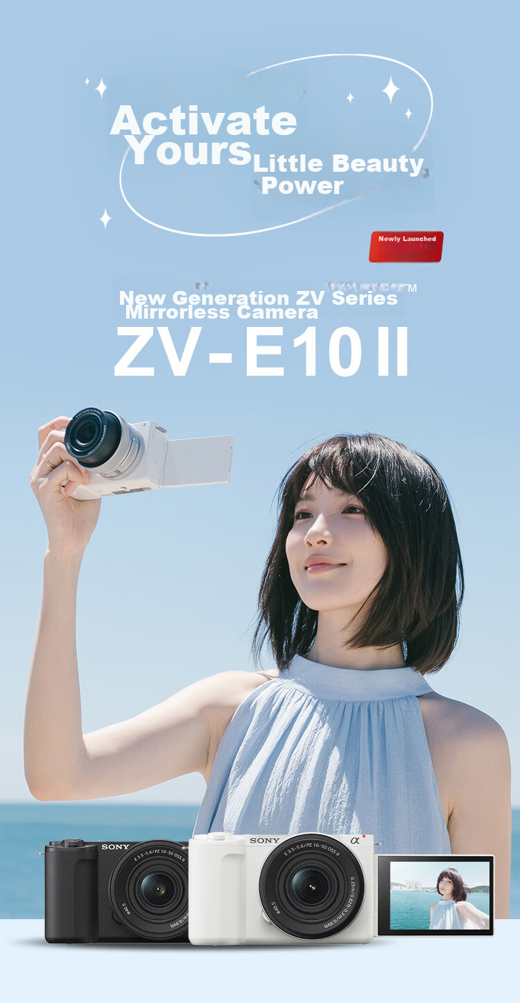 SONY ZV-E10 II APS-C Mirrorless Camera, Filter Direct Output, White Standard Kit (ZV-E10M2K ZVE10 Second Generation) 1