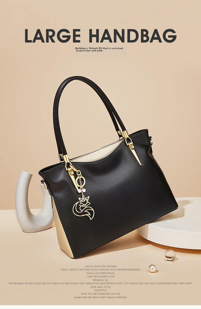 FOXER Women's Handbag, Cowhide Leather Large Capacity Tote Bag, Big Bag with Handle, Shoulder Strap And Crossbody Design, Valentine's Day Gift for February 20th 1